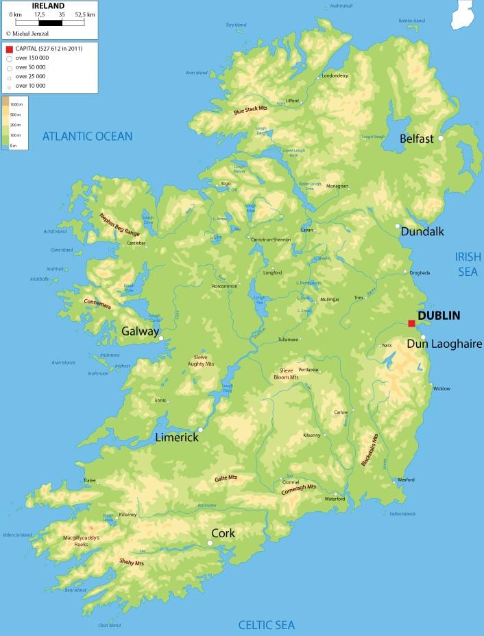 sekou kat jeyografik nan iland