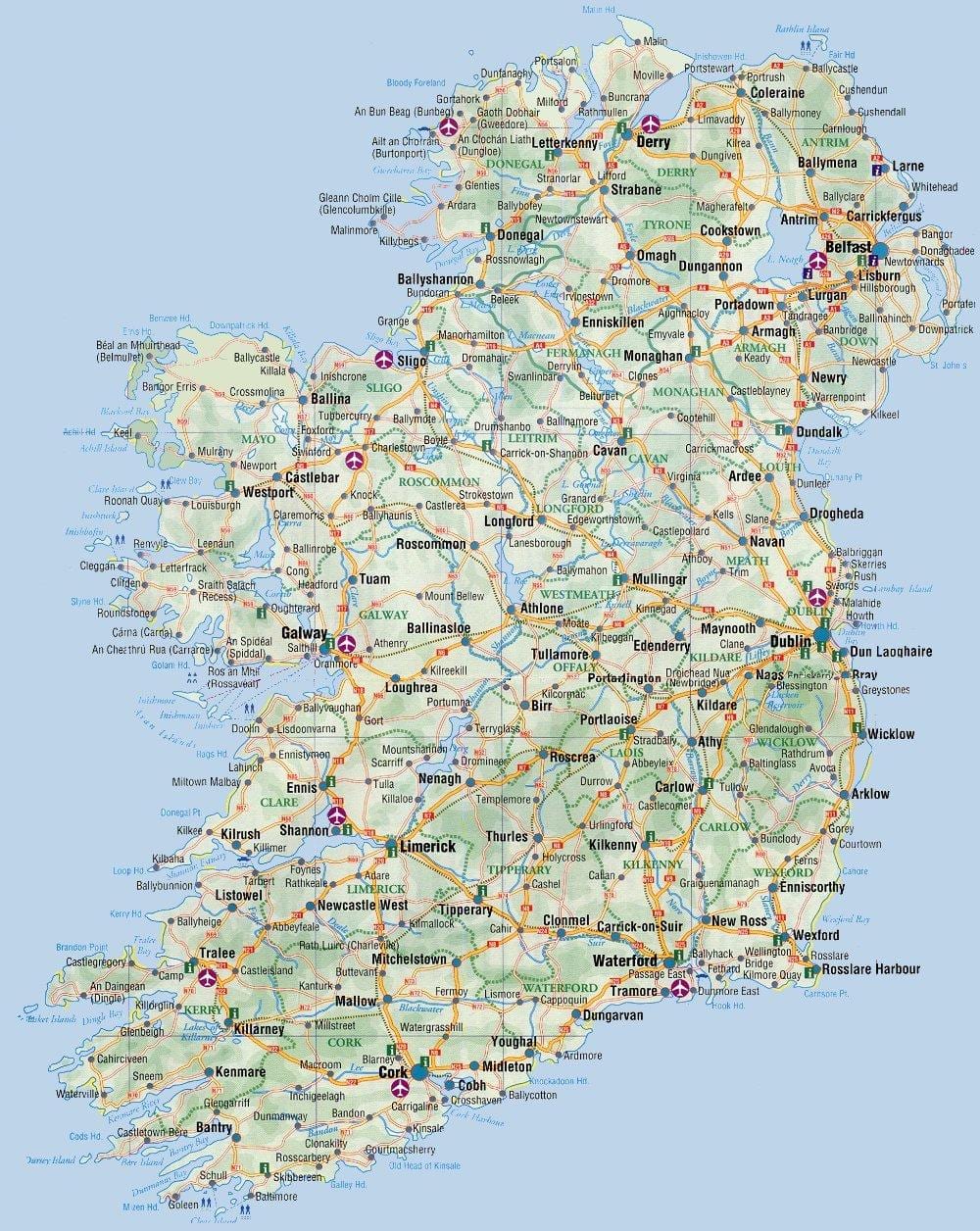 kat jeyografik nan kòt lès nan iland