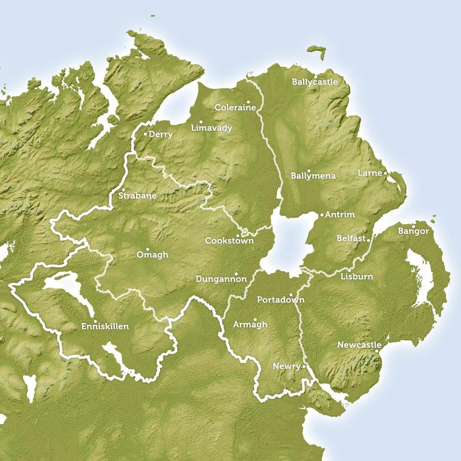 kat jeyografik nan rivyè nan zòn nò iland