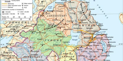 Kat jeyografik nan èpòt yo nan northern ireland