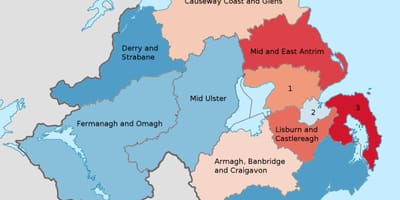Northern ireland sou yon kat jeyografik