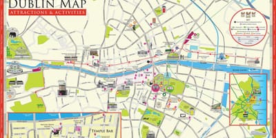 Kat jeyografik nan dublin iland atraksyon touris